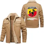 Racing Car Jacket Fur Collar Fleece, Everyday Driver Warm Fleece CAR566 - Khaki