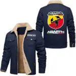 Racing Car Jacket Fur Collar Fleece, Everyday Driver Warm Fleece CAR566 - Deep Blue