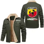 Racing Car Jacket Fur Collar Fleece, Everyday Driver Warm Fleece CAR566 - Military Green