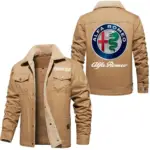 Sport Sedan Jacket Fur Collar Fleece, Garage Ready Warm Fleece CAR566 - Khaki