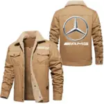 Performance Auto Jacket Fur Collar Fleece, Bold Automotive Fleece Jacket CAR566 - Khaki