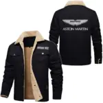 Luxury Sports Car Jacket Fur Collar Fleece, Garage Ready Warm Fleece CAR566 - Black