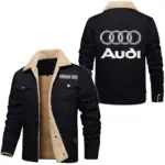 Performance Sedan Jacket Fur Collar Fleece, Street Ready Fleece Outerwear CAR566 - Black