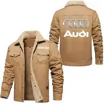 Performance Sedan Jacket Fur Collar Fleece, Street Ready Fleece Outerwear CAR566 - Khaki