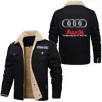 Car Jacket Fur Collar Fleece, Driver Approved Cozy Jacket CAR566 - Black