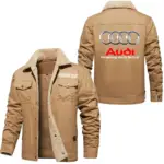Car Jacket Fur Collar Fleece, Driver Approved Cozy Jacket CAR566 - Khaki