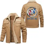 Family SUV Jacket Fur Collar Fleece, Casual Gearhead Warm Jacket CAR566 - Khaki