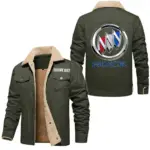 Family SUV Jacket Fur Collar Fleece, Casual Gearhead Warm Jacket CAR566 - Military Green