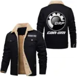 Recreational Quad Jacket Fur Collar Fleece, Rugged Fur Collar Fleece CAR566 - Black