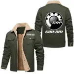 Recreational Quad Jacket Fur Collar Fleece, Rugged Fur Collar Fleece CAR566 - Military Green