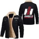 Heavy Farm Vehicle Jacket Fur Collar Fleece, Cozy Car Culture Jacket CAR566 - Black