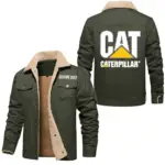 Heavy Machinery Jacket Fur Collar Fleece, Car Enthusiast Warm Jacket CAR566 - Military Green