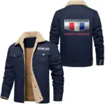 Muscle Car Jacket Fur Collar Fleece, Road-Ready Gearhead Fleece CAR566 - Deep Blue