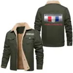 Muscle Car Jacket Fur Collar Fleece, Road-Ready Gearhead Fleece CAR566 - Military Green