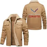 Performance Car Jacket Fur Collar Fleece, Rugged Fur Collar Fleece CAR566 - Khaki