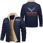 Performance Car Jacket Fur Collar Fleece, Rugged Fur Collar Fleece CAR566 - Deep Blue