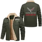 Performance Car Jacket Fur Collar Fleece, Rugged Fur Collar Fleece CAR566 - Military Green