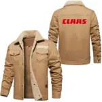 Grain Collector Jacket Fur Collar Fleece, Motorcycle-Inspired Fleece Outerwear CAR566 - Khaki