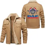 Freight Truck Jacket Fur Collar Fleece, Automotive Spirit Fur Jacket CAR566 - Khaki