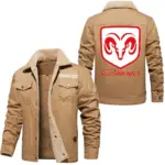 Drag-Ready Car Jacket Fur Collar Fleece, Road-Ready Gearhead Fleece CAR566 - Khaki