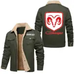 Drag-Ready Car Jacket Fur Collar Fleece, Road-Ready Gearhead Fleece CAR566 - Military Green