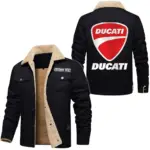 Two-Wheeler Jacket Fur Collar Fleece, Driver Approved Cozy Jacket CAR566 - Black