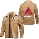 Smart Farm Tractor Jacket Fur Collar Fleece, Fur Collar Fleece Jacket CAR566 - Khaki