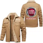 Compactura Motors Jacket Fur Collar Fleece, Car Lover's Street Fleece CAR566 - Khaki