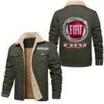 Compactura Motors Jacket Fur Collar Fleece, Car Lover's Street Fleece CAR566 - Military Green