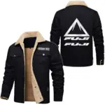 Durable Fit Jacket Fur Collar Fleece, Road-Ready Gearhead Fleece CAR566 - Black