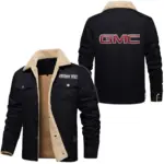 Cargo Vehicle Jacket Fur Collar Fleece, Motorcycle Fan Warm Jacket CAR566 - Black