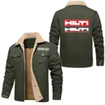 Motion Built Jacket Fur Collar Fleece, Automotive Spirit Fur Jacket CAR566 - Military Green