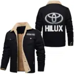 Pickup Truck Jacket Fur Collar Fleece, Driver Approved Cozy Jacket CAR566 - Black