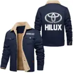 Pickup Truck Jacket Fur Collar Fleece, Driver Approved Cozy Jacket CAR566 - Deep Blue