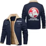 Classic Auto Jacket Fur Collar Fleece, Street Ready Fleece Outerwear CAR566 - Deep Blue