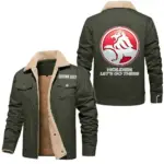 Classic Auto Jacket Fur Collar Fleece, Street Ready Fleece Outerwear CAR566 - Military Green