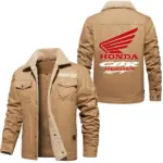 Garage Life Jacket Fur Collar Fleece, Bold Road Ready Jacket CAR566 - Khaki