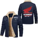 Garage Life Jacket Fur Collar Fleece, Bold Road Ready Jacket CAR566 - Deep Blue