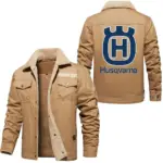 Trail Explorer Jacket Fur Collar Fleece, Garage Days Fur Jacket CAR566 - Khaki