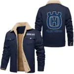 Trail Explorer Jacket Fur Collar Fleece, Garage Days Fur Jacket CAR566 - Deep Blue