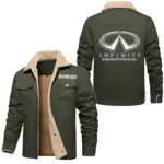 Executive Car Jacket Fur Collar Fleece, Street Ready Fleece Outerwear CAR566 - Military Green