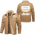 Off-Road Vehicle Jacket Fur Collar Fleece, Open Road Fur Jacket CAR566 - Khaki