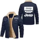 Off-Road Vehicle Jacket Fur Collar Fleece, Open Road Fur Jacket CAR566 - Deep Blue
