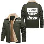 Off-Road Vehicle Jacket Fur Collar Fleece, Open Road Fur Jacket CAR566 - Military Green