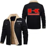 Agile Street Bike Jacket Fur Collar Fleece, Rugged Fur Collar Fleece CAR566 - Black