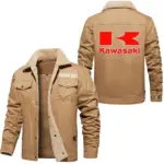 Agile Street Bike Jacket Fur Collar Fleece, Rugged Fur Collar Fleece CAR566 - Khaki