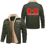 Agile Street Bike Jacket Fur Collar Fleece, Rugged Fur Collar Fleece CAR566 - Military Green