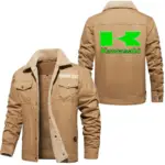 Adventure Motorcycle Jacket Fur Collar Fleece, Everyday Driver Warm Fleece CAR566 - Khaki