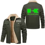 Adventure Motorcycle Jacket Fur Collar Fleece, Everyday Driver Warm Fleece CAR566 - Military Green