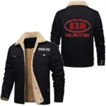 Passenger Ride Jacket Fur Collar Fleece, Cozy Car Culture Jacket CAR566 - Black